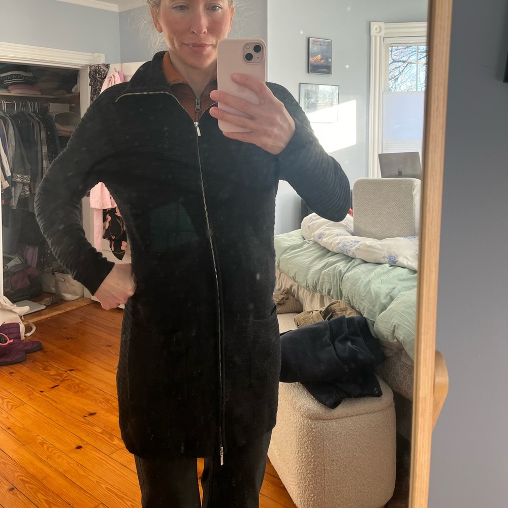 Marimekko Long Wool Cardigan Zip-up Sweater
